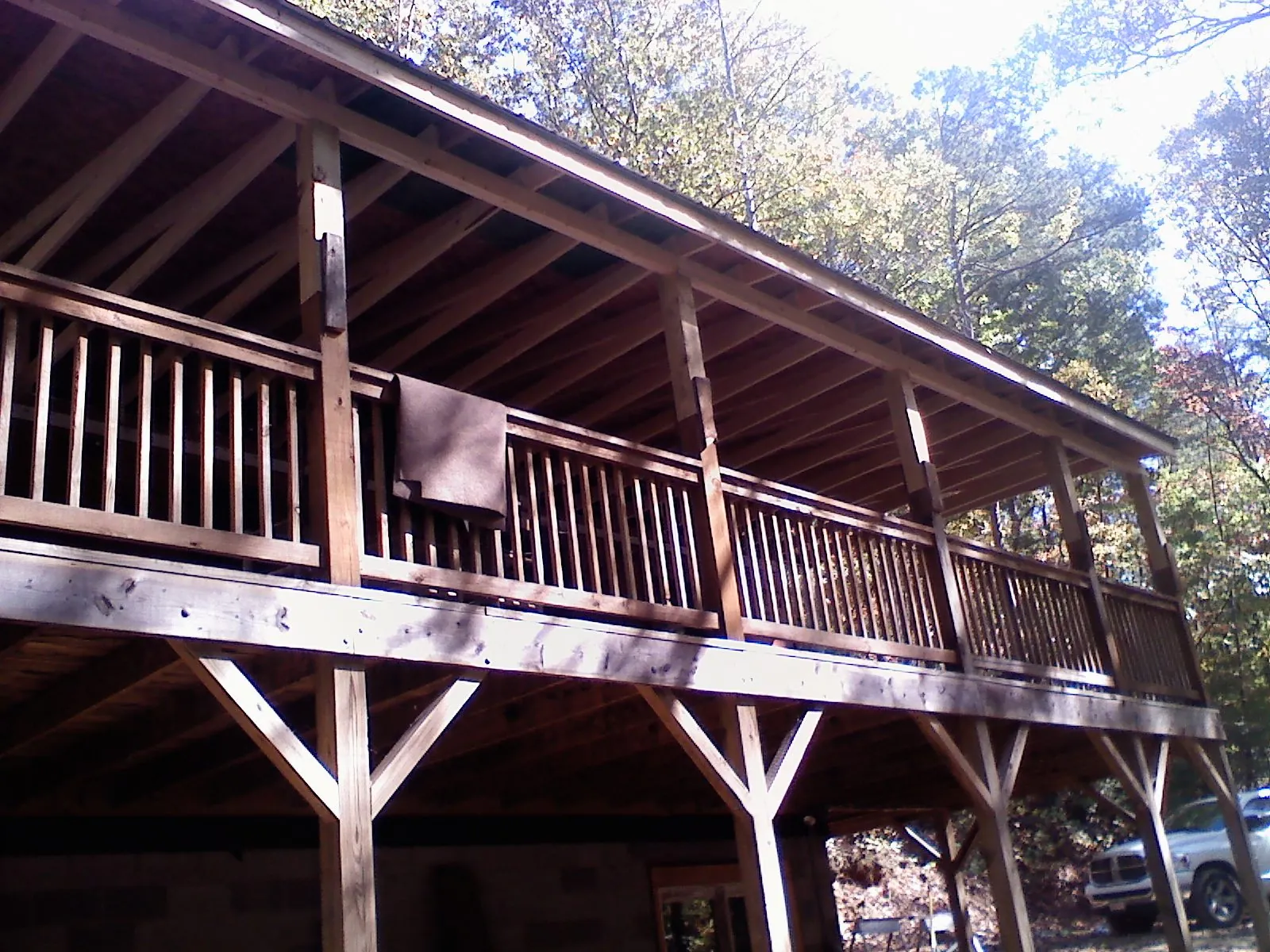 Timber framing under a new elevated porch and deck — Roof Leak Repair in Exmore by Roofing Brothers